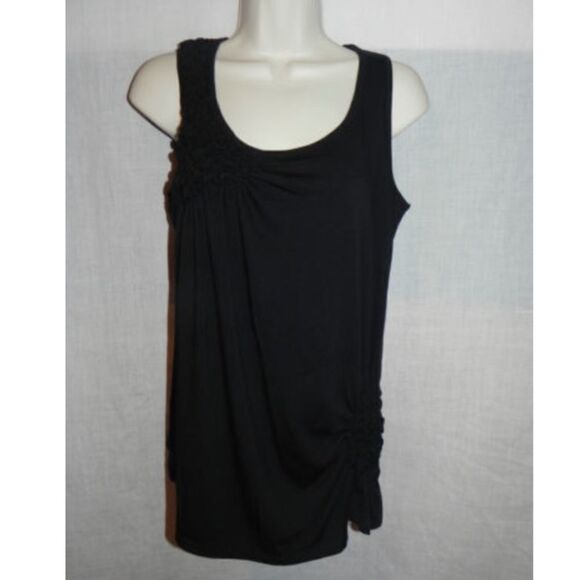 August Silk Petite Small PS Black Tank Blouse NWT - Picture 1 of 2